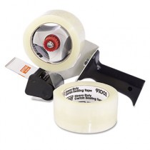 Carton Sealing Tape w/Pistol Grip Dispenser, 2" x 60 yds, 3" Core, Clear