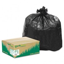 Recycled Can Liners, 31-33 gal, 1.25 mil, 33 x 39, Black