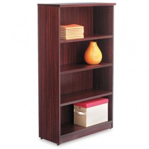 Valencia Series Bookcase, 4 Shelves, 31-3/4w x 12-1/2d x 55h, Mahogany