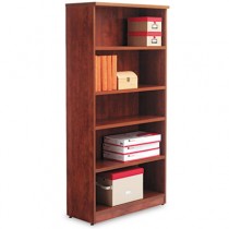 Valencia Series Bookcase, 5 Shelves, 31-3/4w x 12-1/2d x 65h, Medium Cherry