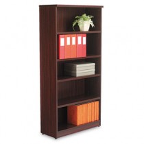 Valencia Series Bookcase, 5 Shelves, 31-3/4w x 12-1/2d x 65h, Mahogany