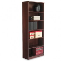 Valencia Series Bookcase, 6 Shelves, 31-3/4w x 12-1/2d x 80-3/8h, Mahogany