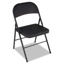 All Steel Folding Chair, Steel, 18-1/4w x 19d x 30h, Black, 4/Carton
