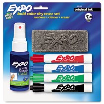 Dry Erase Starter Set, Chisel Tip, Assorted, 4/Set