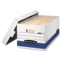 Stor/File Storage Box, Letter, Lift Lid , 12" x 24" x 10", White/Blue 12/Carton