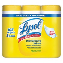 Disinfecting Wipes, 7 x 8, Lemon and Lime Blossom, 35/Canister, 3/Pack