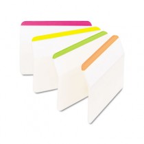 Durable Hanging File Tabs, 2 x 1 1/2, Striped, Assorted Colors, 24/Pack