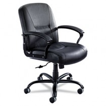 Serenity Big & Tall Mid-Back Chair, Black Leather
