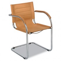 Flaunt Series Guest Chair, Camel Microfiber/Chrome