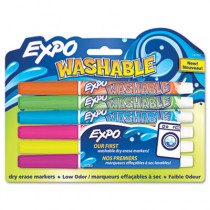 Washable Dry Erase Marker, Fine Point, Assorted