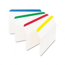 Durable Hanging File Tabs, 2 x 1 1/2, Striped, Assorted Colors, 24/Pack