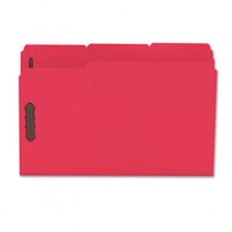 Folders, Two Fasteners, 1/3 Cut Assorted, Top Tab, Legal, Red