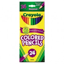Long Barrel Colored Woodcase Pencils, 3.3 mm, 24 Assorted Colors/Set
