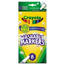 Washable Markers, Fine Point, Classic Colors, 8/Pack