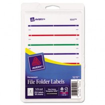 Print or Write File Folder Labels, 11/16 x 3-7/16, White/Assorted Bars, 252/Pack