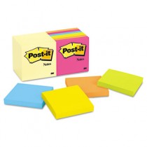 Note Pad Assortment, 3 x 3, 7 Canary Yellow, 7 Assorted Capetown, 100-Sheet/Pads