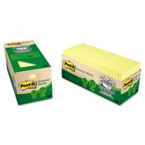 Recycled Notes, 3 x 3, Canary Yellow, 24 75-Sheet Pads/Pack