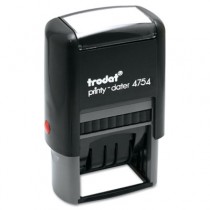 Trodat Economy 5-in-1 Stamp, Dater, Self-Inking, 1 5/8 x 1, Blue/Red