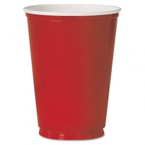 Plastic Party Cold Cups, 10 oz., Red