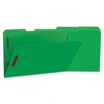 Manila Folders, 2 Fasteners, 1/3 Tab, Legal, Green, 50/BX