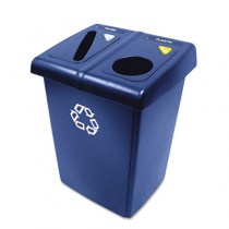 Glutton Recycling Station, Rectangular, Plastic, 46 gal, Blue