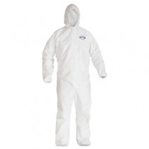 KLEENGUARD A40 Elastic-Cuff Hooded Coveralls, White, 2X-Large