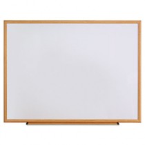 Dry Erase Board, Melamine, 48 x 36, Oak Frame