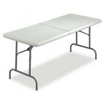 IndestrucTable TOO Bifold Resin Folding Table, 60w x 30d x 29h, Platinum