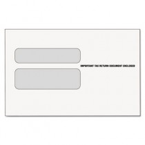 Double Window Tax Form Envelope for W-2 Laser Forms, 9x5-5/8, 50/Pack