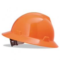 V-Gard Hard Hats w/Ratchet Suspension, Standard Size 6 1/2 - 8, High-Viz Orange
