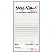 Guest Check Pad w/Stub, 3 1/2 x 6 3/4, 50 Checks/Pad, 50 Pads/Case