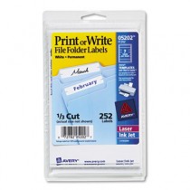 Print or Write File Folder Labels, 11/16 x 3-7/16, White, 252/Pack