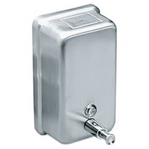 Vertical Soap Dispenser,40-oz.,Stainless Steel, 4-7/8 x 2-11/16 x 8-3/16