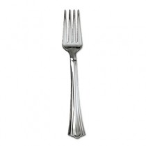 Heavyweight Plastic Forks, Silver, 7 Inches, Reflections Design, 600/Case