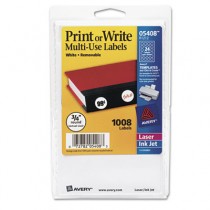 Print or Write Removable Multi-Use Labels, 3/4in dia, White, 1008/Pack