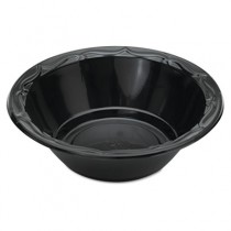 Silhouette Plastic Dinnerware, Bowl, 12 oz, Black, 125/Pack