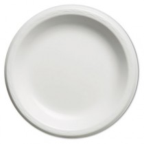 Elite Laminated Foam Plates, 8.88 Inches, White, Round, 125/Pack
