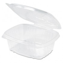 Clear Hinged Deli Container, Plastic, 12 oz, 5-3/8 x 4-1/2 x 2-1/2, 100/Bag