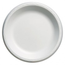 Elite Laminated Foam Plates, 10 1/4 Inches, White, Round, 125/Pack
