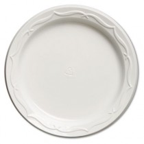 Aristocrat Plastic Plates, 6 Inches, White, Round, 125/Pack