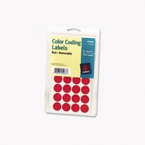 Print or Write Removable Color-Coding Labels, 3/4in dia, Red, 1008/Pack