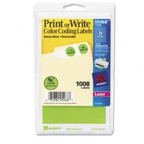 Print or Write Removable Color-Coding Labels, 3/4in dia, Neon Green, 1008/Pack