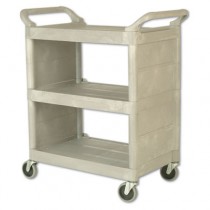Utility Cart, 300-lb Cap., 3 Shelves, 18w x 32d x 37 1/2h, Platinum