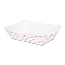 Paper Food Baskets, 16oz Capacity, Red/White