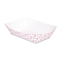 Paper Food Baskets, 4oz Capacity, Red/White