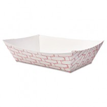 Paper Food Baskets, 2lb Capacity, Red/White