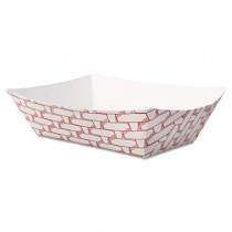 Paper Food Baskets, 8oz Capacity, Red/White