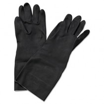 Neoprene Flock-Lined Gloves, Long-Sleeved, Large, Black