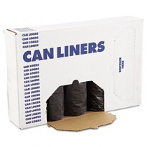 Low-Density Can Liners, 60gal, .65mil, 38w x 58h, Black, 25/Roll