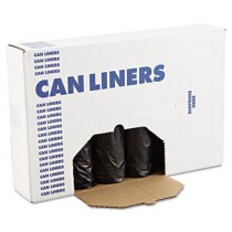 Low-Density Can Liners, 55 gal, .65mil, 43w x 47h, Black, 25/Roll